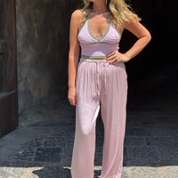 Pantalone Satin Rosa