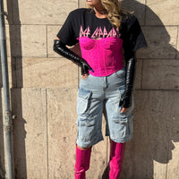 Set T-Shirt Rock Def Leppard con Bustino