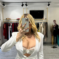 Blazer Steffy Gessato Bianco