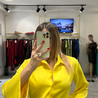 Camicia a incrociatina Gialla