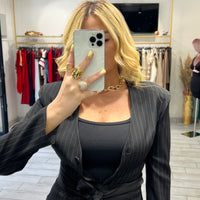 Blazer Steffy Gessato Nero