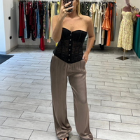 Pantalone Satin Grigio Perla