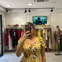 Dress a incrocio Giallo e Blu