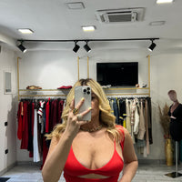 Top Erin con coprispalle Rosso