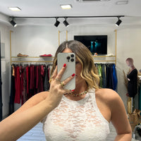 Canotta Last Bianco in pizzo