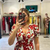 Dress a incrocio Rosso e Bianco