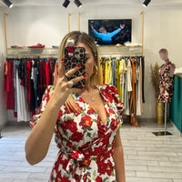 Dress a incrocio Rosso e Bianco