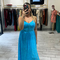 Dress Vientha Turchese in pizzo San Gallo