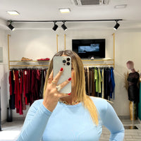 Maglia Crop Isa Celeste