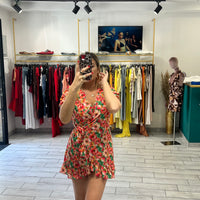 Dress a incrocio Pesca e Verde