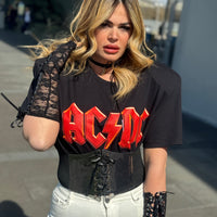T-Shirt Rock ACDC Red Gold