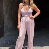 Pantalone Satin Rosa
