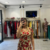 Dress a incrocio Rosso e Giallo