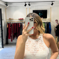 Canotta Last Bianco in pizzo