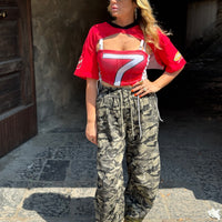 Top Lea con coprispalle Rosso