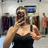 Dress Vientha Nero in pizzo San Gallo