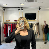 Blazer Steffy Gessato Nero