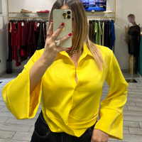 Camicia a incrociatina Gialla