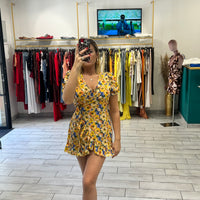 Dress a incrocio Giallo e Blu
