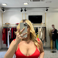 Top Erin con coprispalle Rosso
