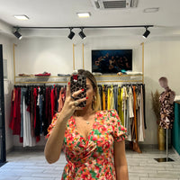 Dress a incrocio Pesca e Verde