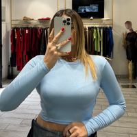 Maglia Crop Isa Celeste