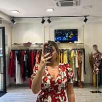 Dress a incrocio Rosso e Bianco