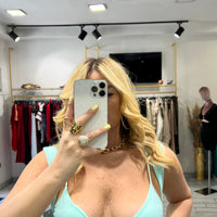 Top Erin con coprispalle Verde Acqua