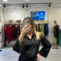 Camicia a incrociatina Nera