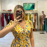 Dress a incrocio Giallo e Blu