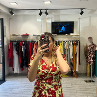 Dress a incrocio Rosso e Giallo