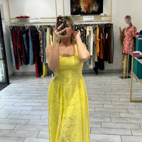 Dress Syl Giallo in pizzo San Gallo