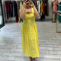 Dress Syl Giallo in pizzo San Gallo
