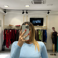 Maglia Crop Isa Celeste