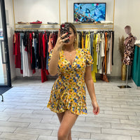 Dress a incrocio Giallo e Blu