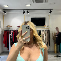 Top Erin con coprispalle Verde Acqua