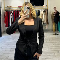 Blazer Steffy Gessato Nero