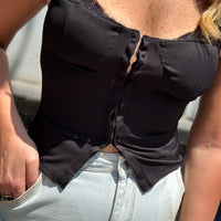 Top Bustino Rosaly Nero