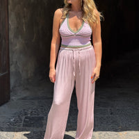 Pantalone Satin Rosa