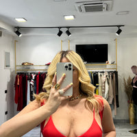 Top Erin con coprispalle Rosso