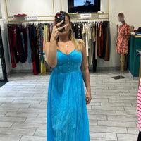 Dress Vientha Turchese in pizzo San Gallo