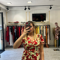 Dress a incrocio Rosso e Giallo