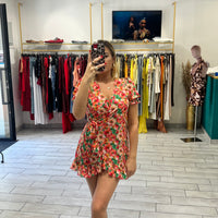 Dress a incrocio Pesca e Verde