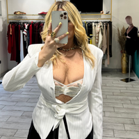 Blazer Steffy Gessato Bianco