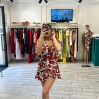Dress a incrocio Rosso e Bianco