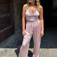 Pantalone Satin Rosa