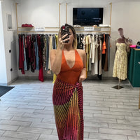 Gonna Pareo Arancio/Fucsia