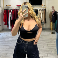Top Erin con coprispalle Nero