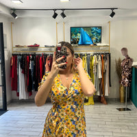 Dress a incrocio Giallo e Blu