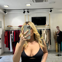 Top Erin con coprispalle Nero